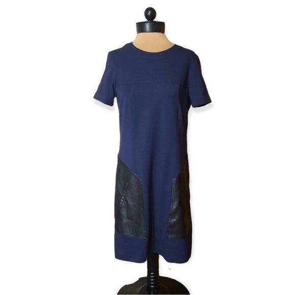 BCBG MaxAzria Blue Shift Dress Short Sleeve NEW Size Small - Picture 1 of 8